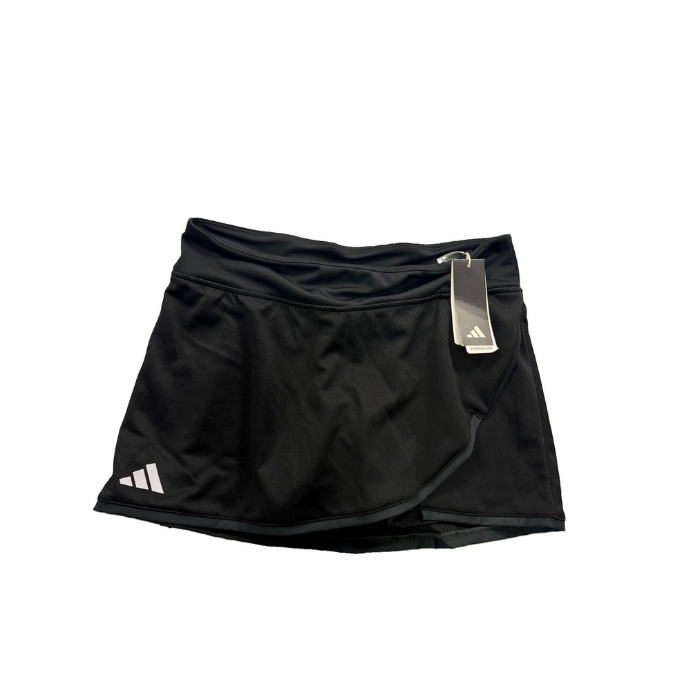 Womens Large Adidas Club Skirt Skort Tennis Golf Aeroready Black White Stripe